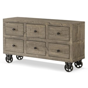 Commode roues bois marron - sidéline