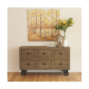 Commode roues bois marron - sidéline