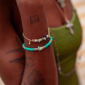 Bracelet gomme turquoise - vanessa