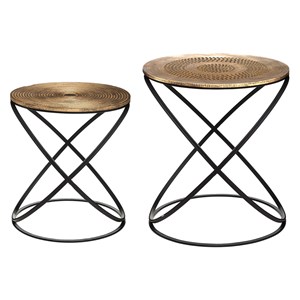 Ensemble de 2 tables d'appoint etnik