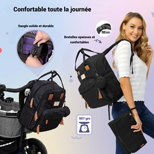 Sac à dos à langer bébé multifonctions