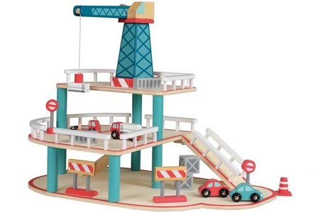 Garage en bois avec grue et 2 voitures