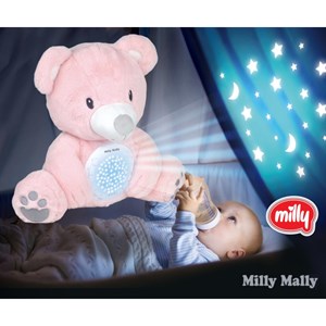 Peluche projecteur milly mally ours rose
