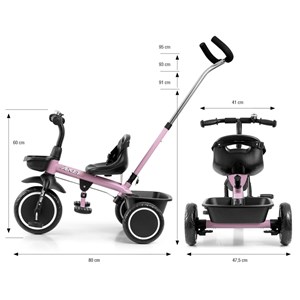 Tricycle milly mally axel nouveau rose