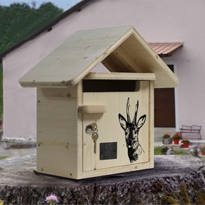 Boite aux lettres bois creastuce : chevreuil courte