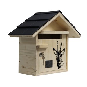 Boite aux lettres bois creastuce : chevreuil courte prestige