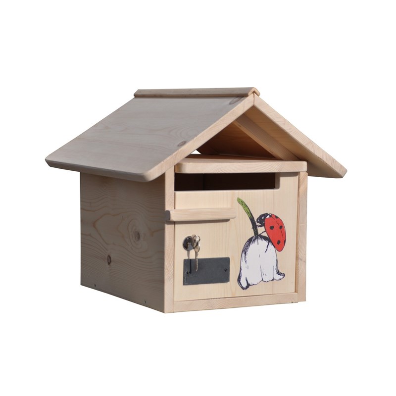 Boite aux lettres bois creastuce : coccinelle 1 porte