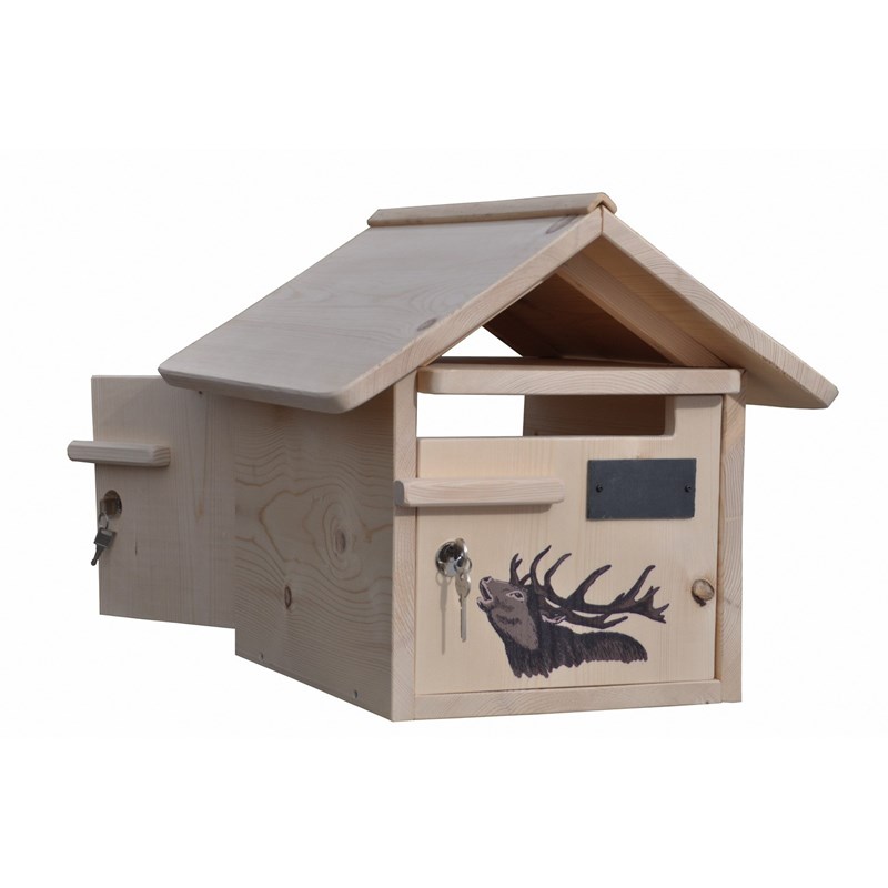 Boite aux lettres bois creastuce : grand cerf 2 portes