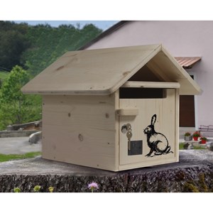Boite aux lettres bois creastuce : lapin 2 portes
