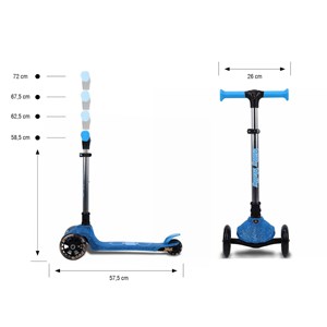 Scooter jelly bleu roues led