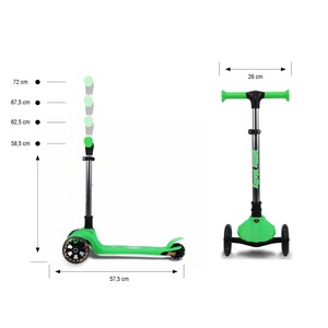 Scooter jelly vert roues led