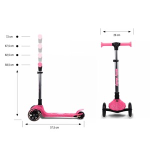 Scooter jelly pink roues led