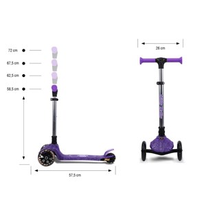 Scooter jelly violet roues led