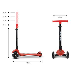 Scooter sparky rouge roues led