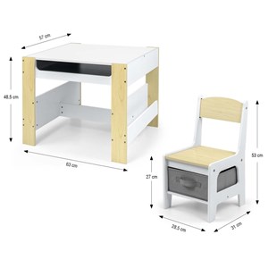 Table et deux chaises sven natural