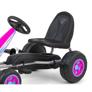 Kart à pédales viper - couleur rose
