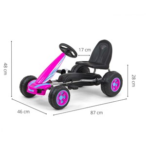 Kart à pédales viper - couleur rose