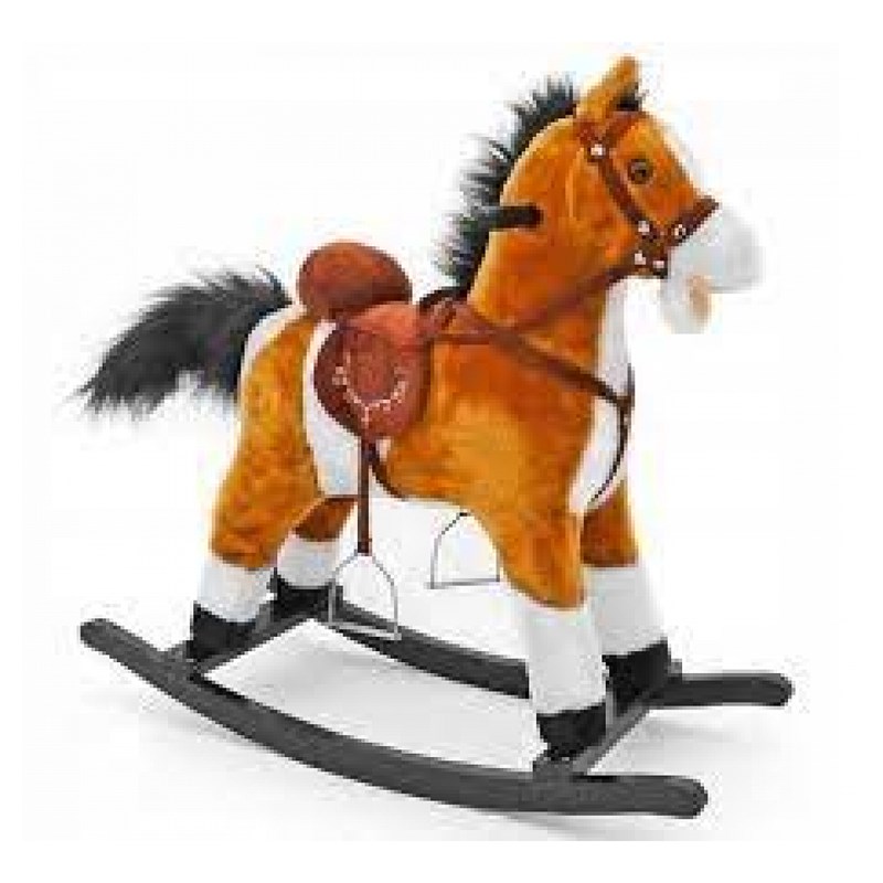 Cheval à bascule mustang marron clair