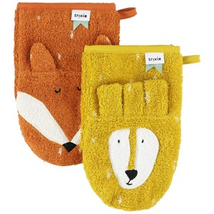 Lot de 2 gants de toilette mr. Lion et mr. Fox