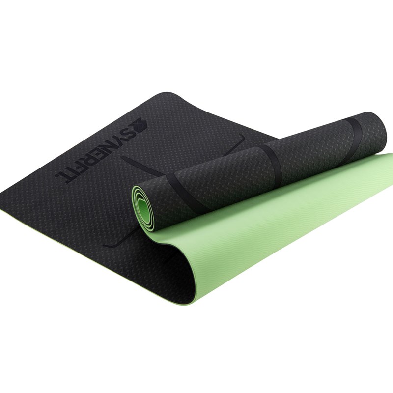 Tapis de yoga colorie vert