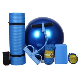 Kits de yoga 5 en 1  colorie bleu