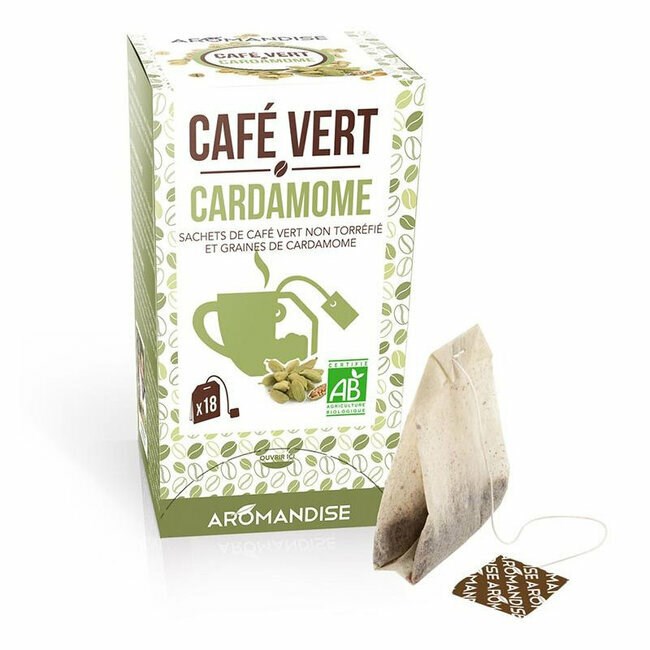 Café vert cardamome bio 18 sachets