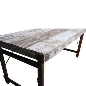 Vintage- table pliante bois blanc