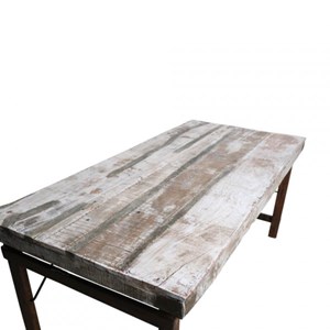 Vintage- table pliante bois blanc