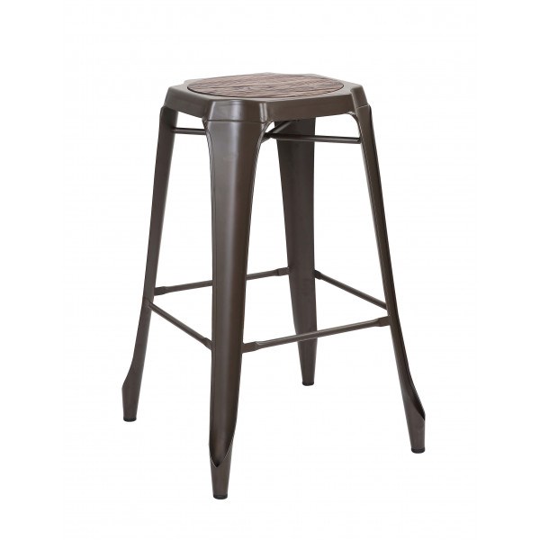 MATHI DESIGN - Nevada - tabouret de bar en acier et boi