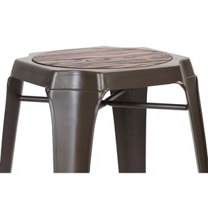 Nevada - tabouret de bar en acier et boi