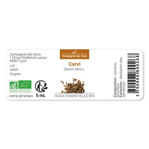 Carvi (carum carvi) - huile essentielle bio - 5ml garantie chromacert® - chémoty