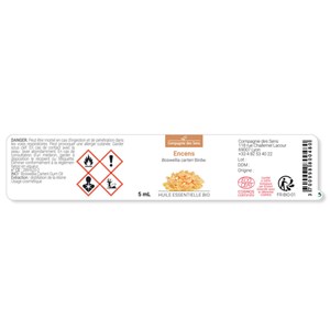 Encens (boswellia carteri) - huile essentielle bio - 5ml garantie chromacert® -