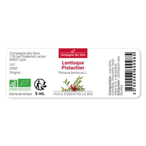 Lentisque pistachier  - huile essentielle bio - 5ml garantie chromacert® - chémo