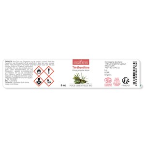 Térébenthine (pinus pinaster) - huile essentielle bio - 5ml garantie chromacert®