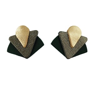Puce d'oreilles art deco kaki
