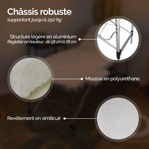 Table de massage - 2 zones