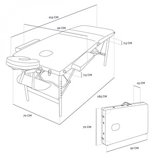 Table massage pliante 2 zones
