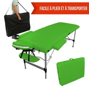 Table de massage 2z alu vert