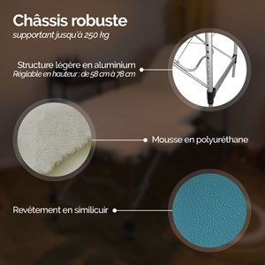 Table massage pliante 3 zones