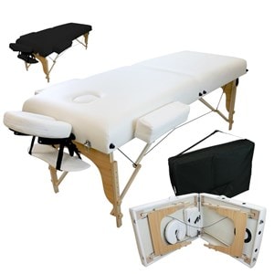 Table de massage 13cm 2z bois blanc