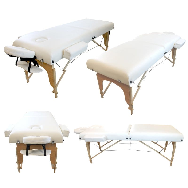 Vivezen - Table de massage 13 cm pliante 2 zones en bois avec