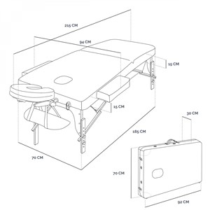 Table de massage épaisse - 3 zones