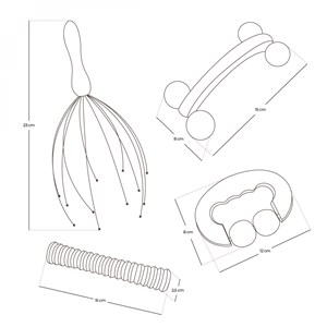 Kit de massage, rouleau en bois