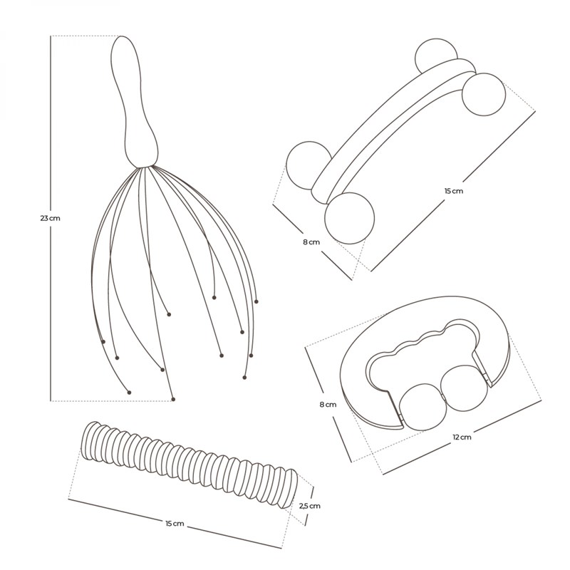 Kit de massage, rouleau en bois (Vivezen) - Image 1