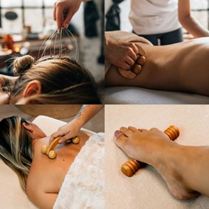 Kit de massage, rouleau en bois