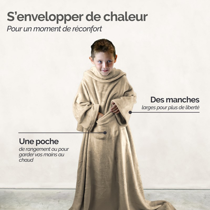 Plaid avec manches - enfant (Vivezen) - Image 3