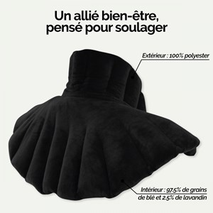 Coussin chauffant pour épaules et cou Noir