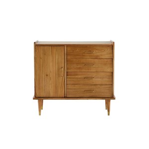 Buffet rétro en mindi 1 porte 4 tiroirs