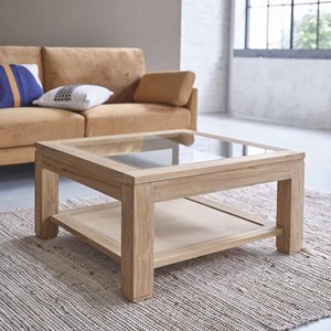 Table basse en teck massif 80 cm