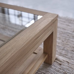 Table basse en teck massif 80 cm